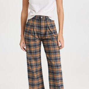 MOTHER The Maven pleated plaid pants